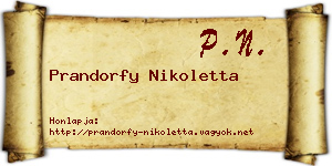 Prandorfy Nikoletta névjegykártya